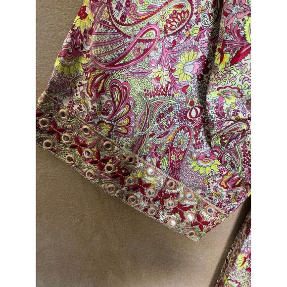 Boho Paisley Print Maxi Dress Kimono Sleeve Tassel V Neck Beach Cover Up - Picture 6 of 12